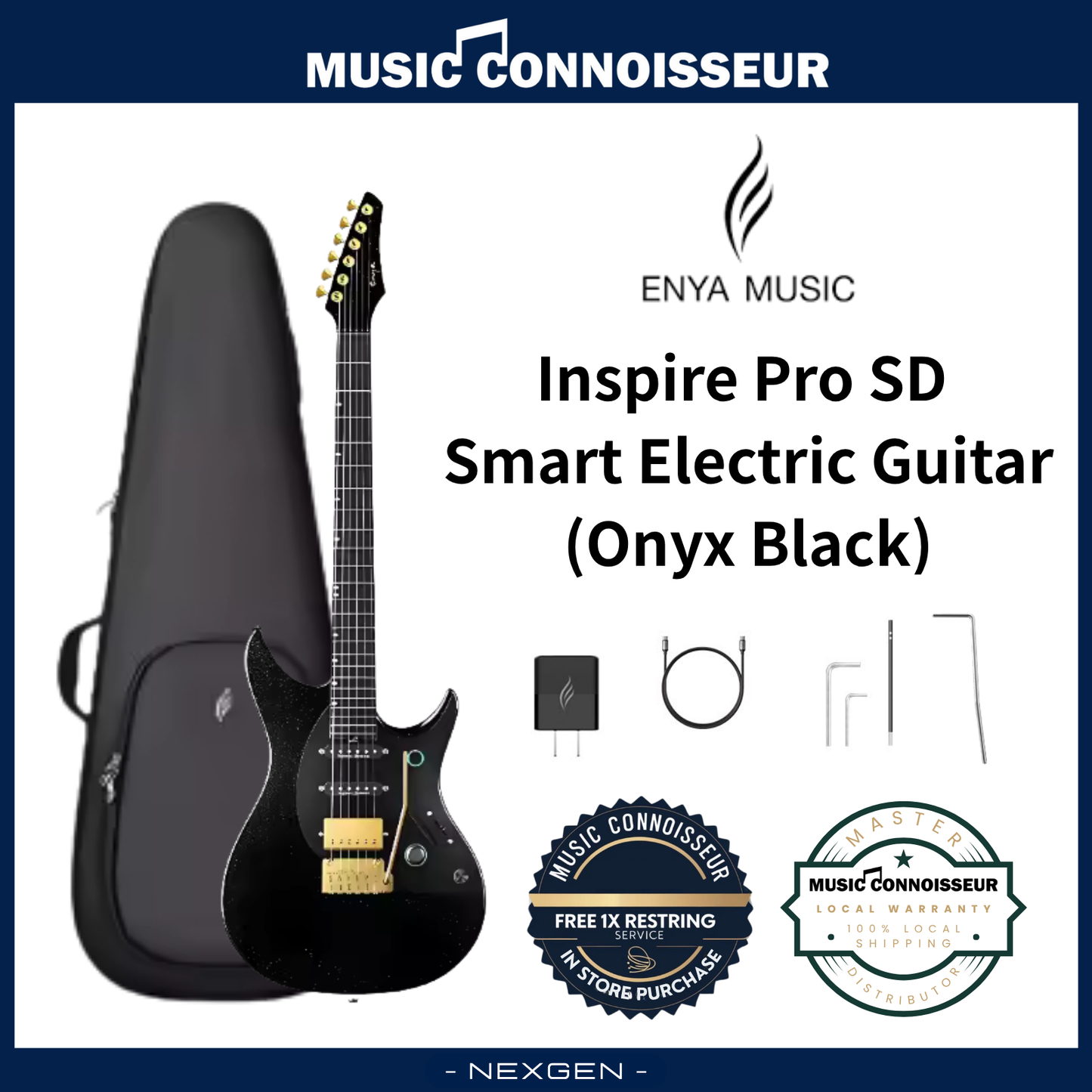 ENYA Inspire Pro SD Smart Electric Guitar (Onyx Black)