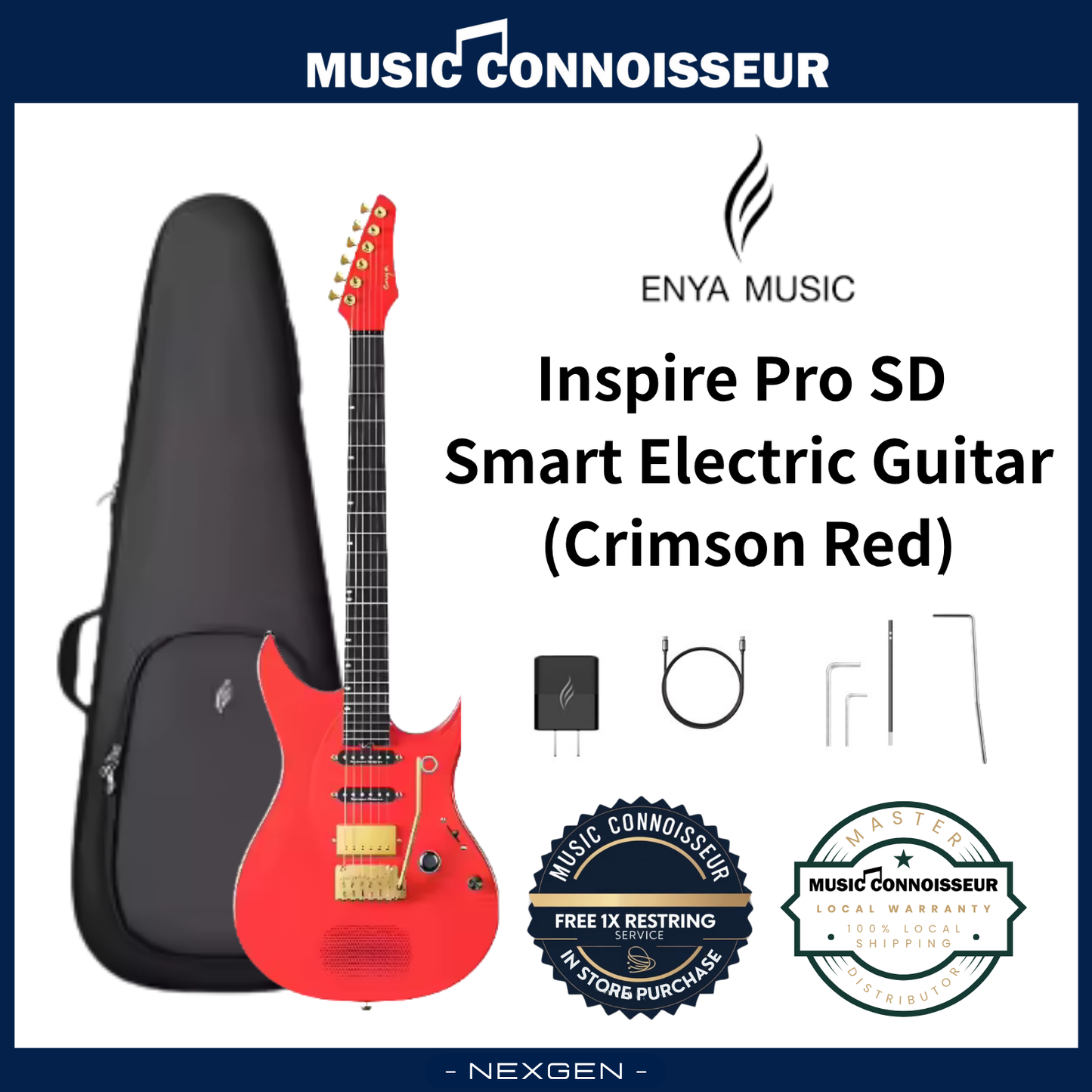 ENYA Inspire Pro SD Smart Electric Guitar (Crimson Red)