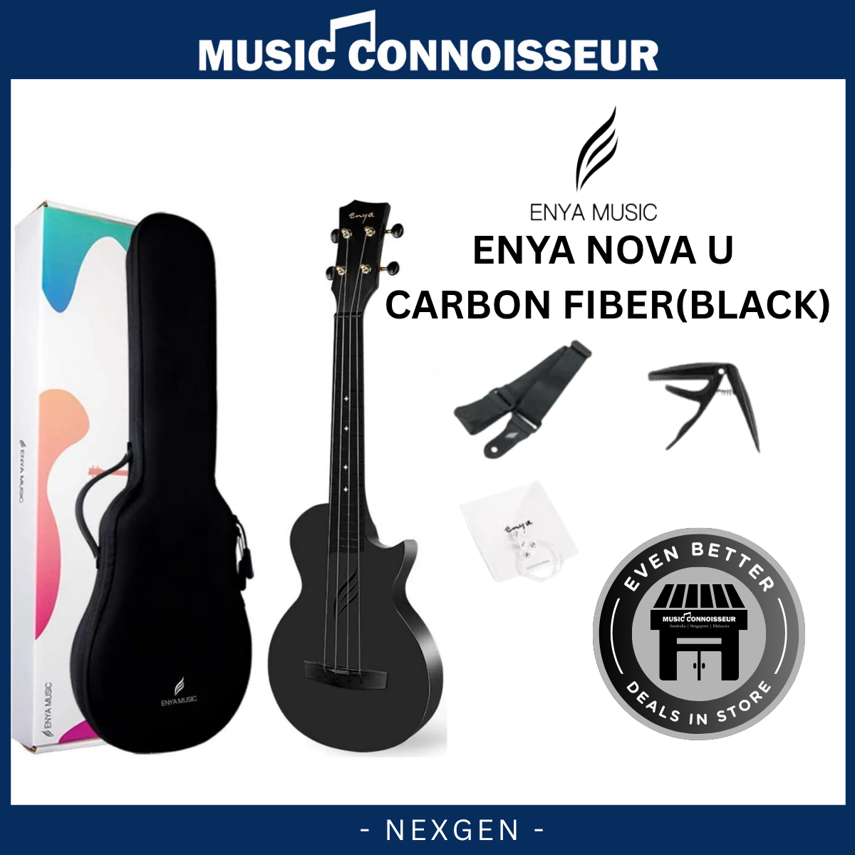 ENYA NOVA U Carbon Ukulele (Black)