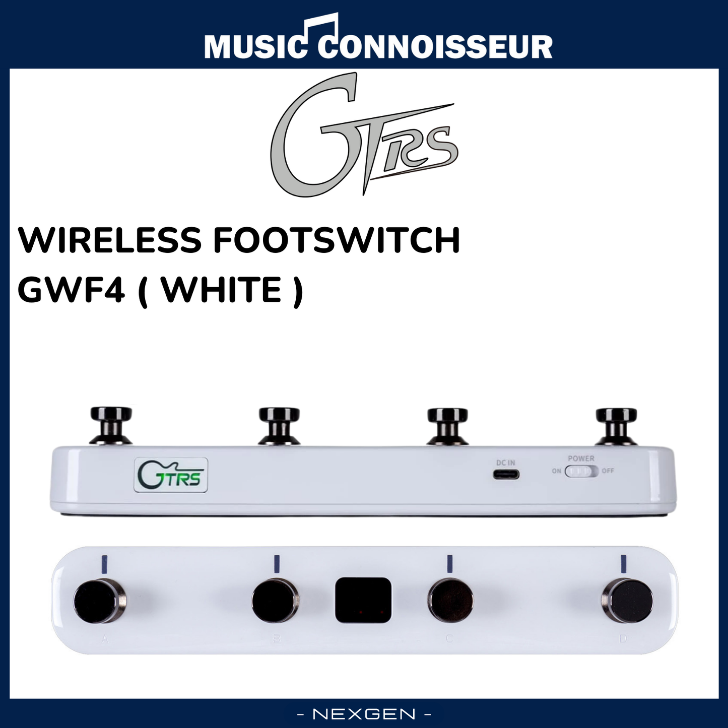 GTRS GWF4 Wireless Footswitch (White)