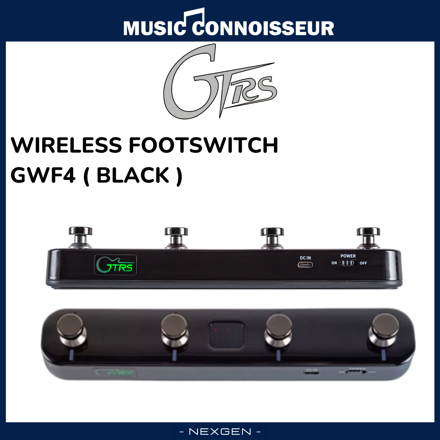 GTRS GWF4 Wireless Footswitch (Black)