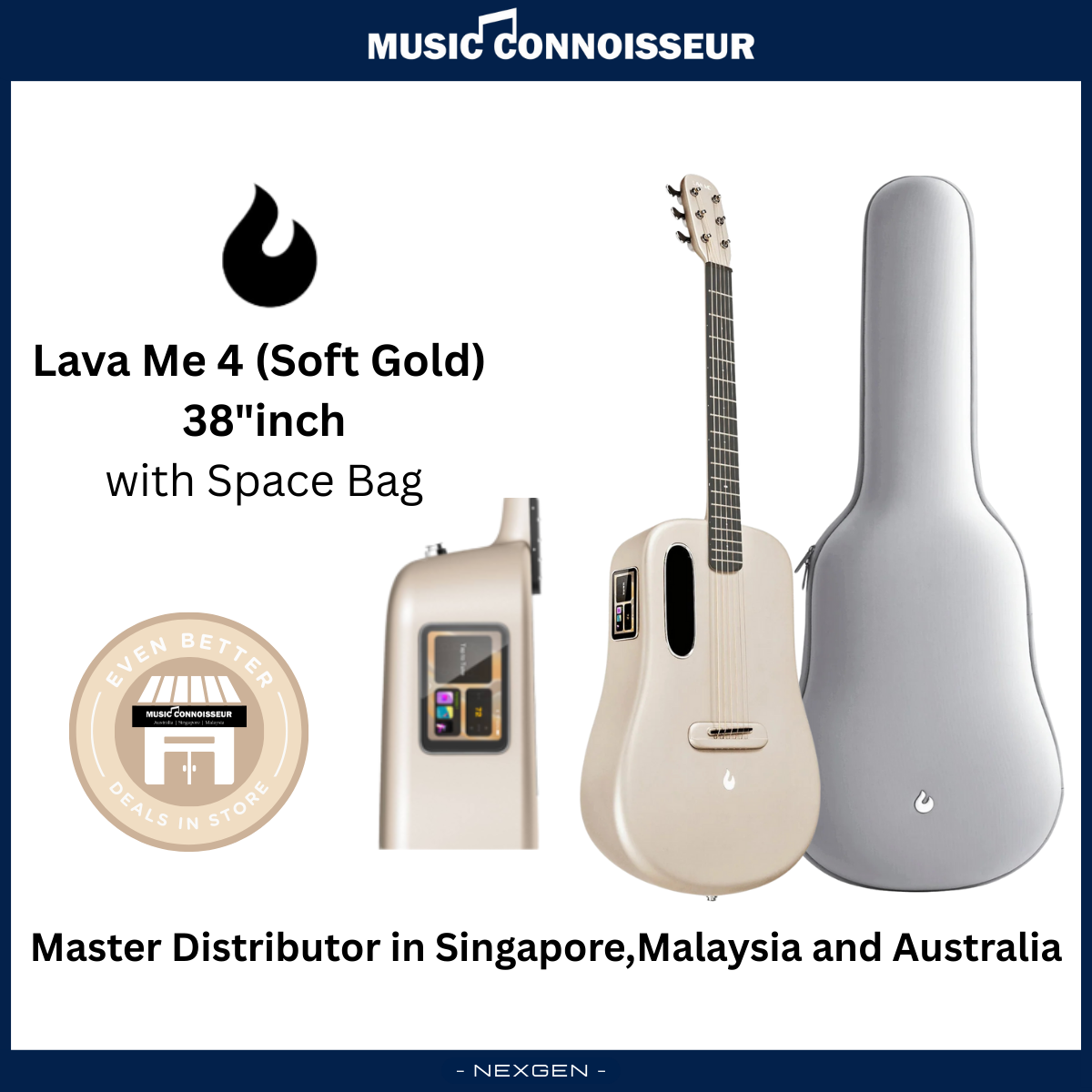 LAVA ME 4 Carbon 38" with Airflow Bag (Soft Gold)