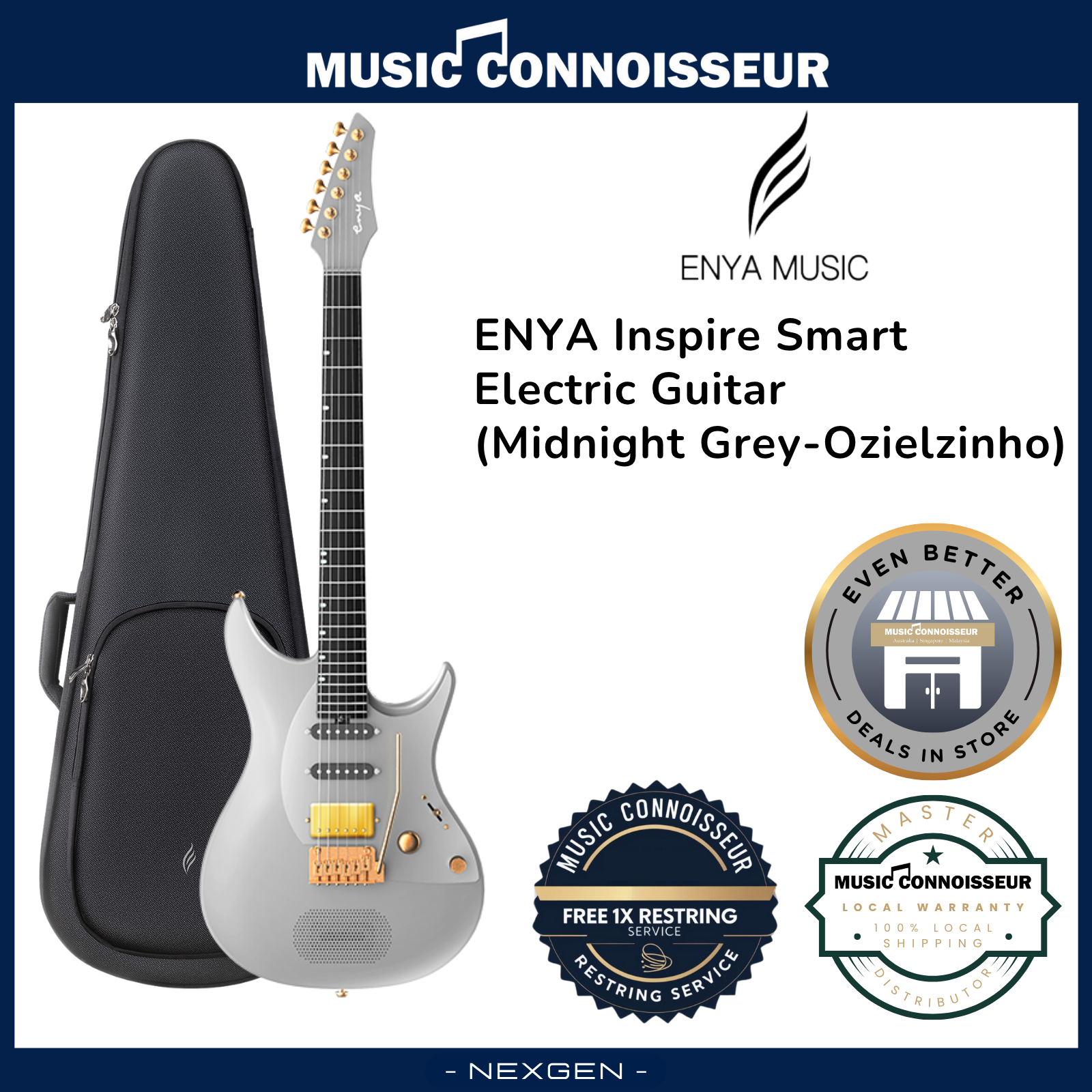 ENYA Inspire Smart Electric Guitar (Midnight Grey) – Music