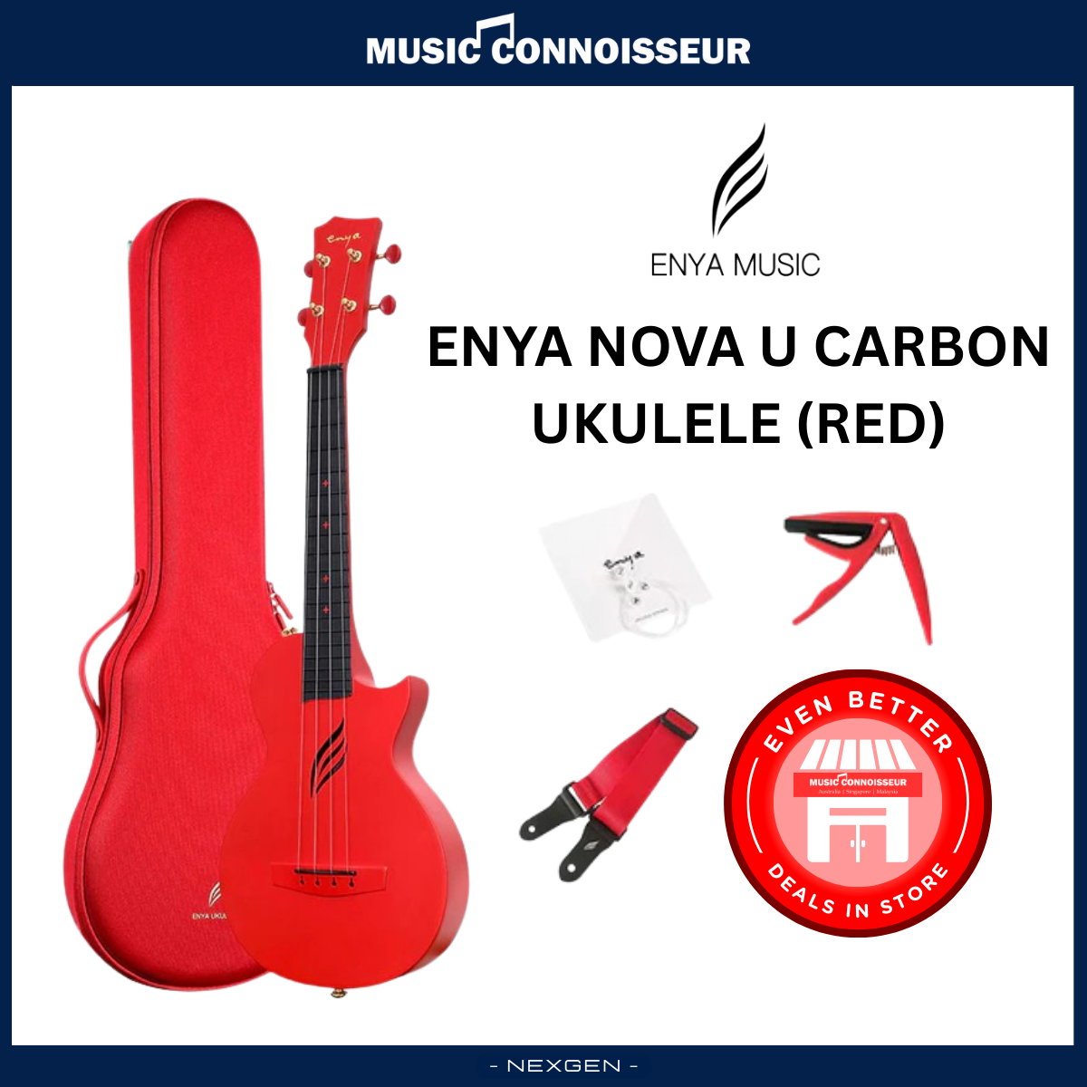 ENYA NOVA U Carbon Ukulele (Red)