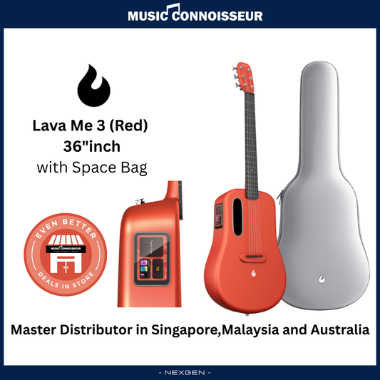 Lava Me 3 36" Smart Carbon Composite Guitar (Red)