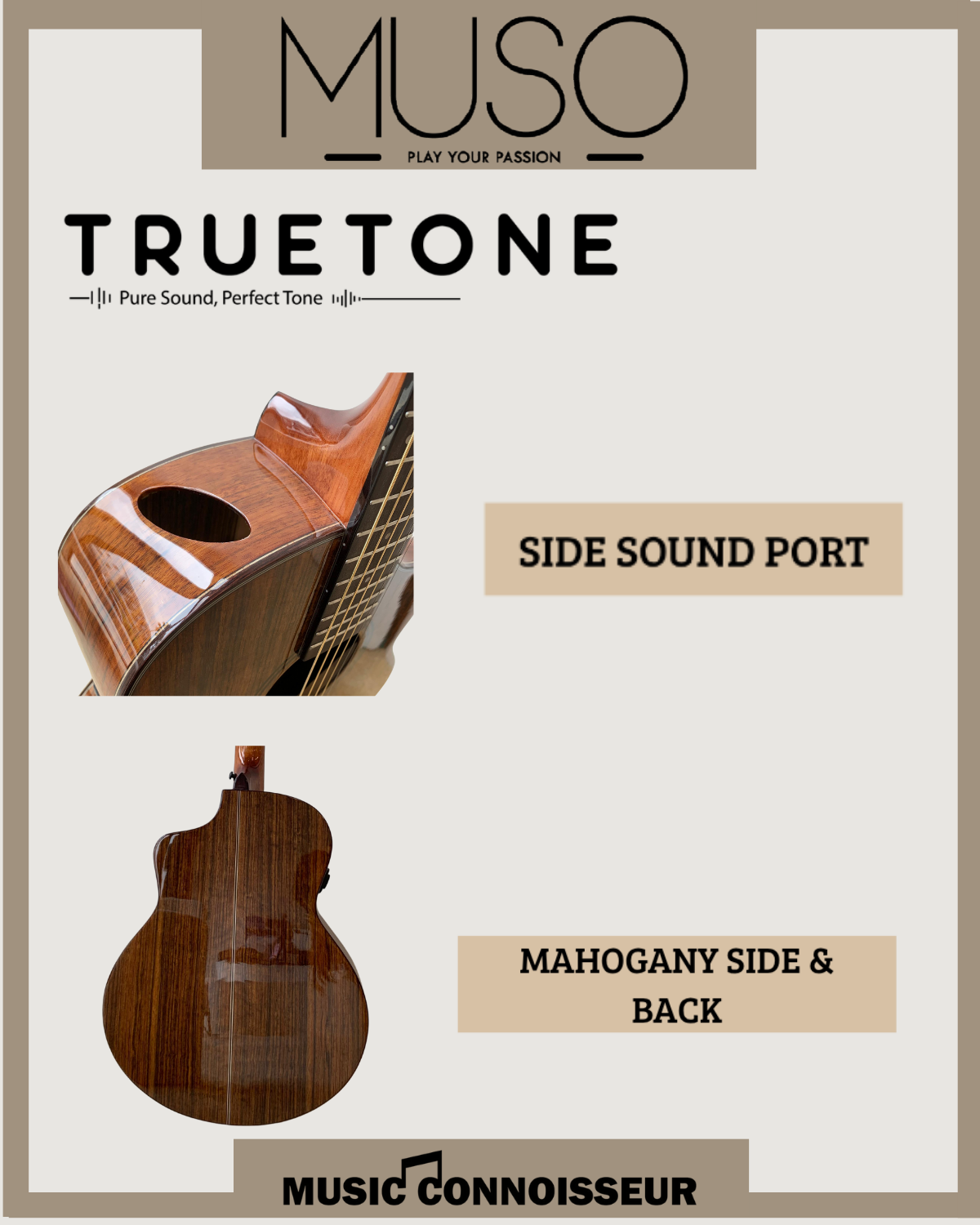 MUSO Virtuoso 40" Acoustic Guitar w/ Pickup (Walnut)