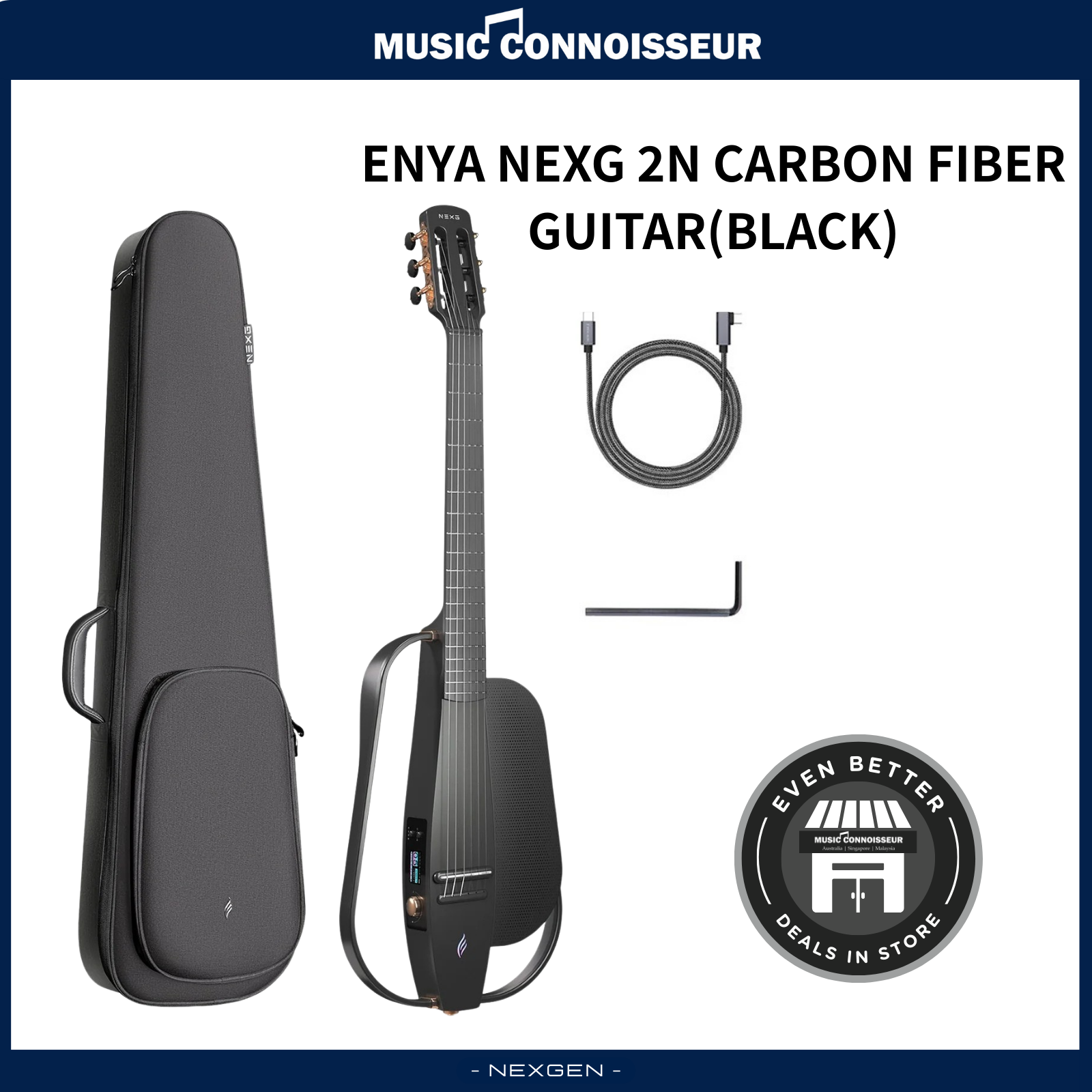 ENYA NEXG 2N Carbon Fiber Guitar (Black) – Music Connoisseur (M