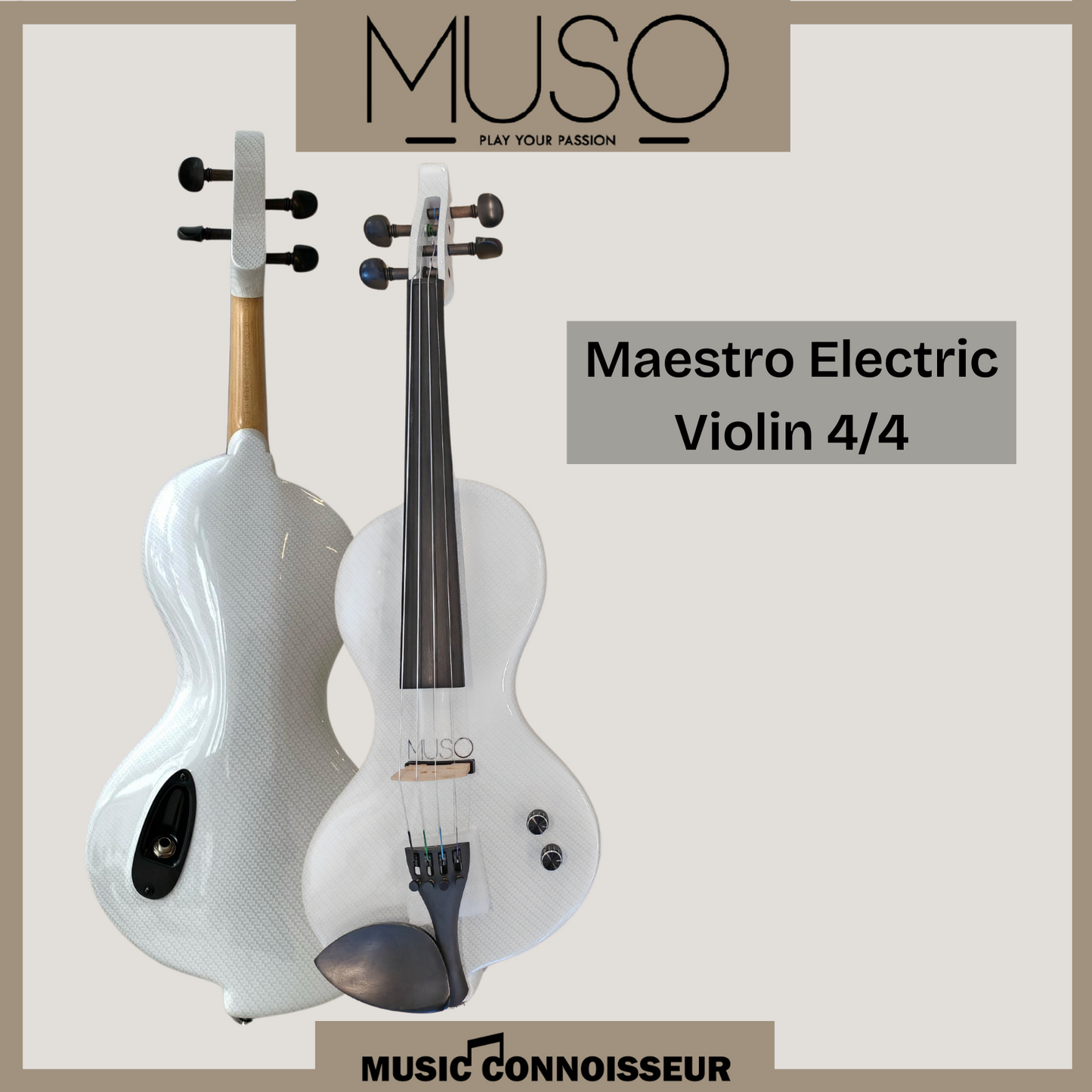 MUSO Maestro 4/4 Electric Violin (White)