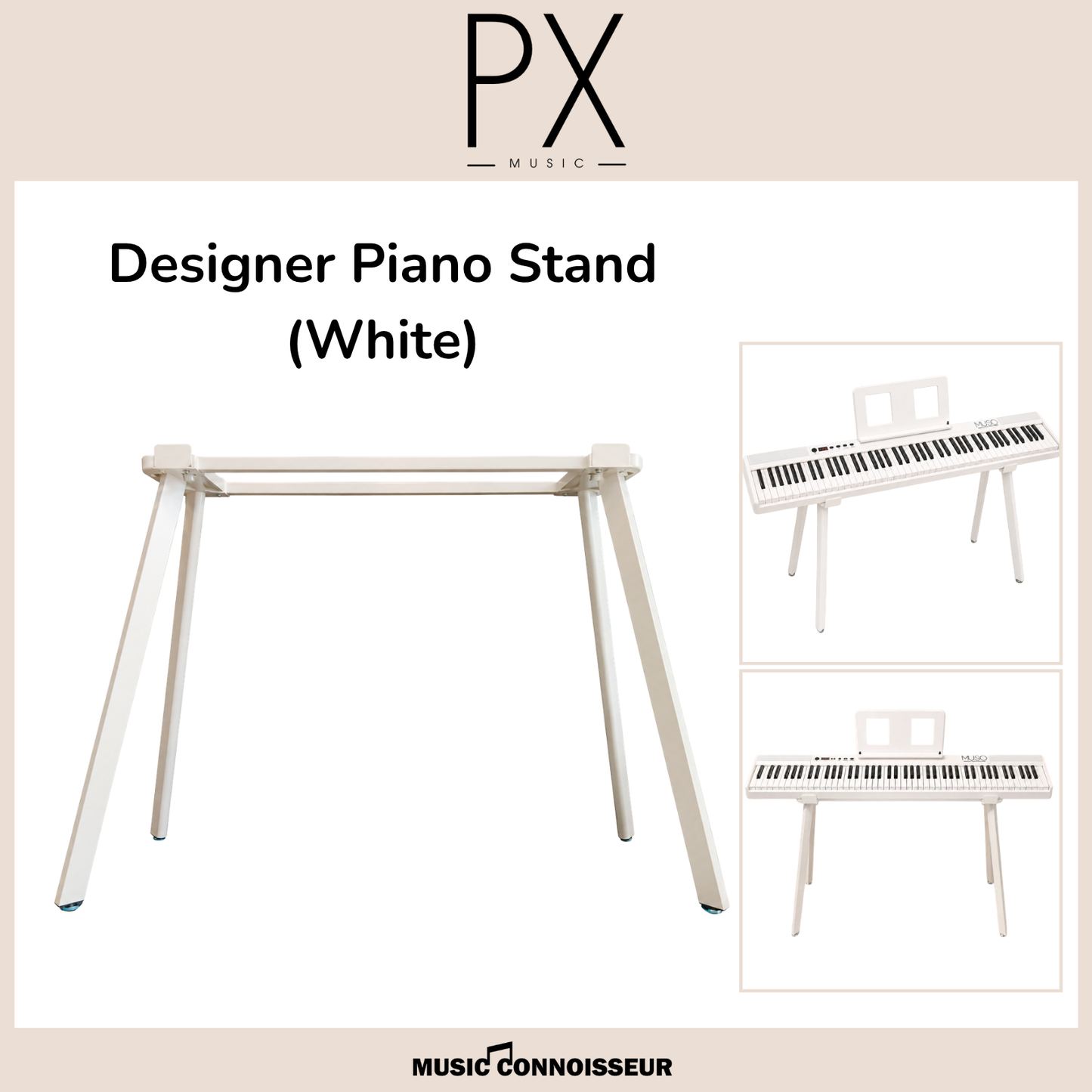 PX Designer Piano Stand (White)