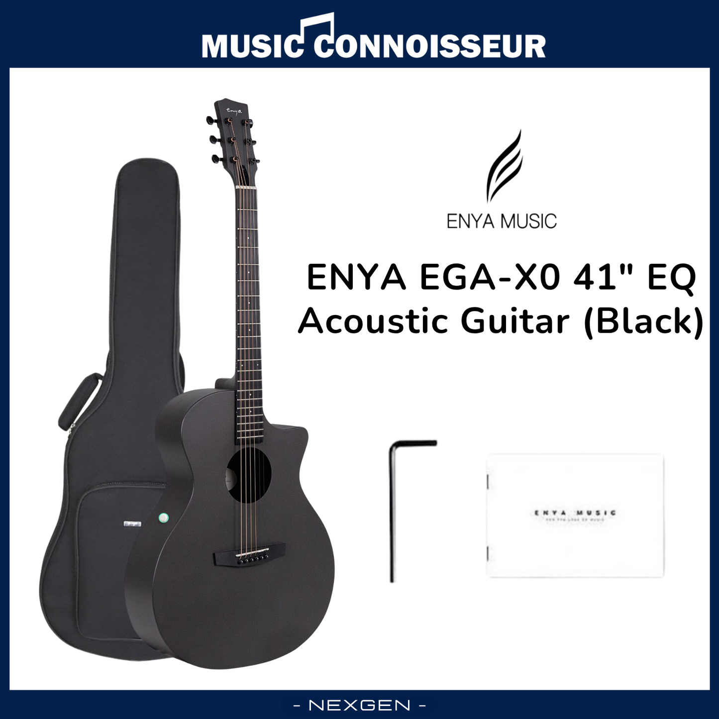 ENYA EGA-X0 41" EQ Acoustic Guitar (Black)