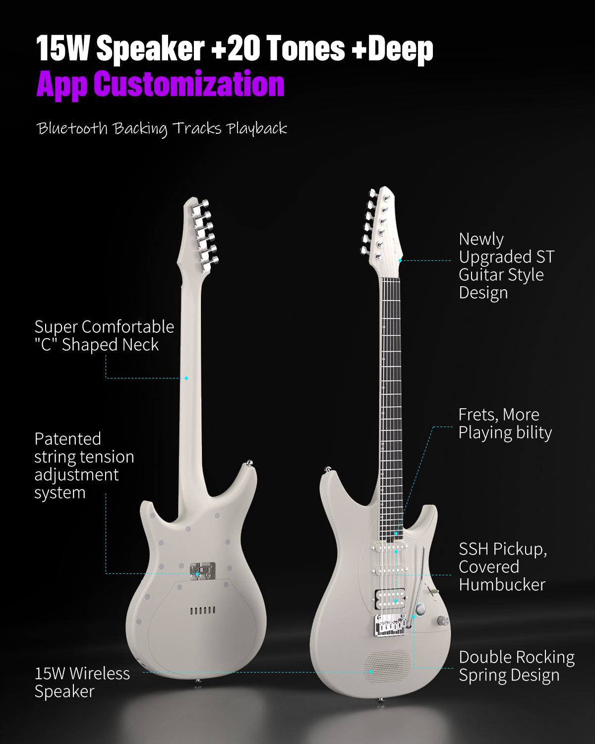 ENYA Inspire Smart Electric Guitar (Midnight Grey)