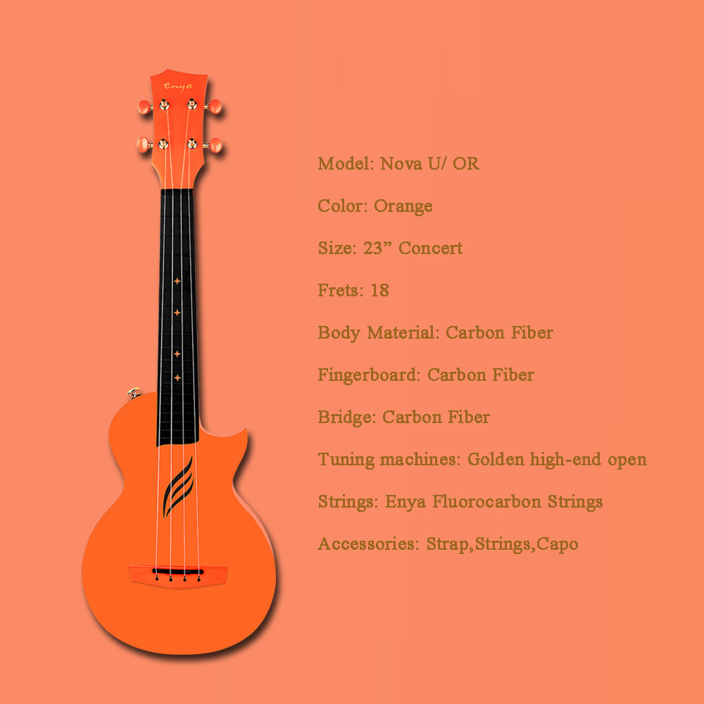 ENYA NOVA U Carbon Ukulele (Orange)