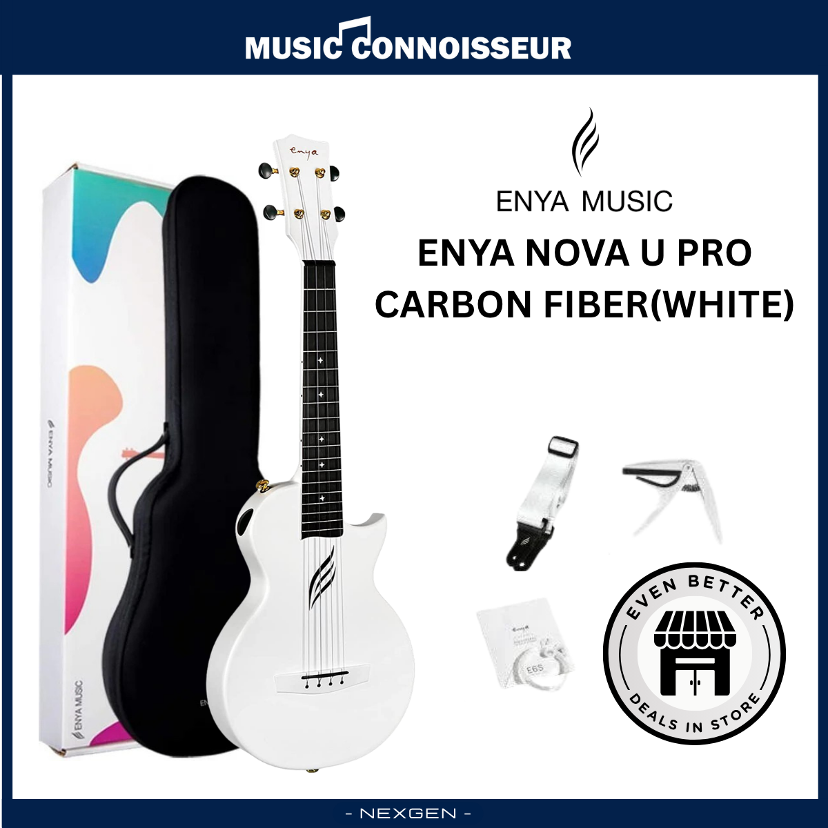 ENYA NOVA U PRO Carbon Ukulele (White)