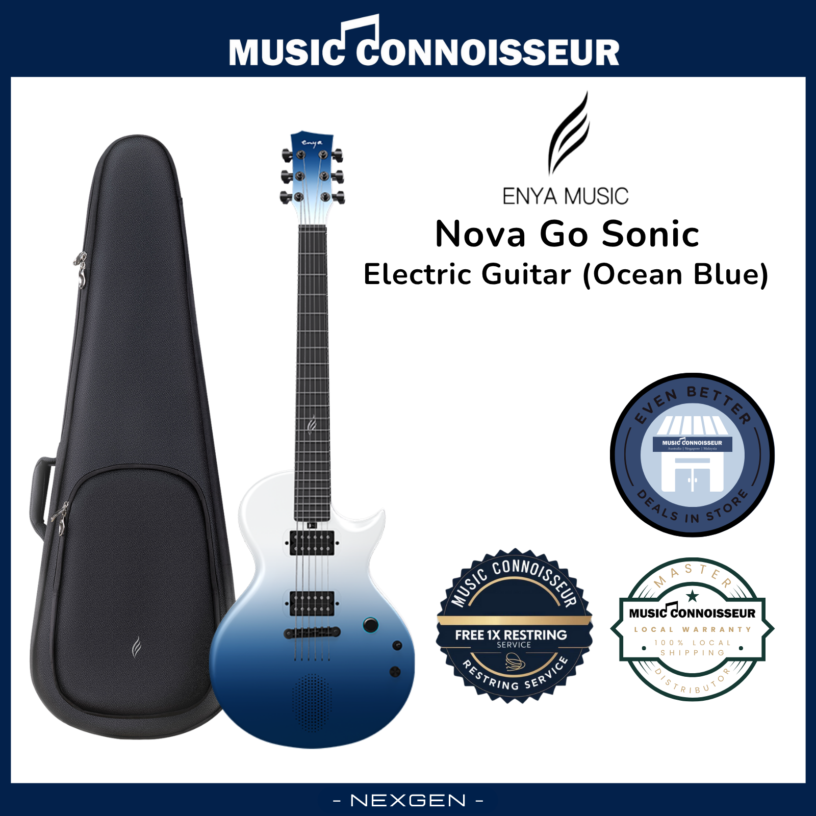 ENYA Nova GO Sonic オーシャンブルー Enya Nova Go Sonic OCEAN BLUE Electric Guitar | Enya Music UK