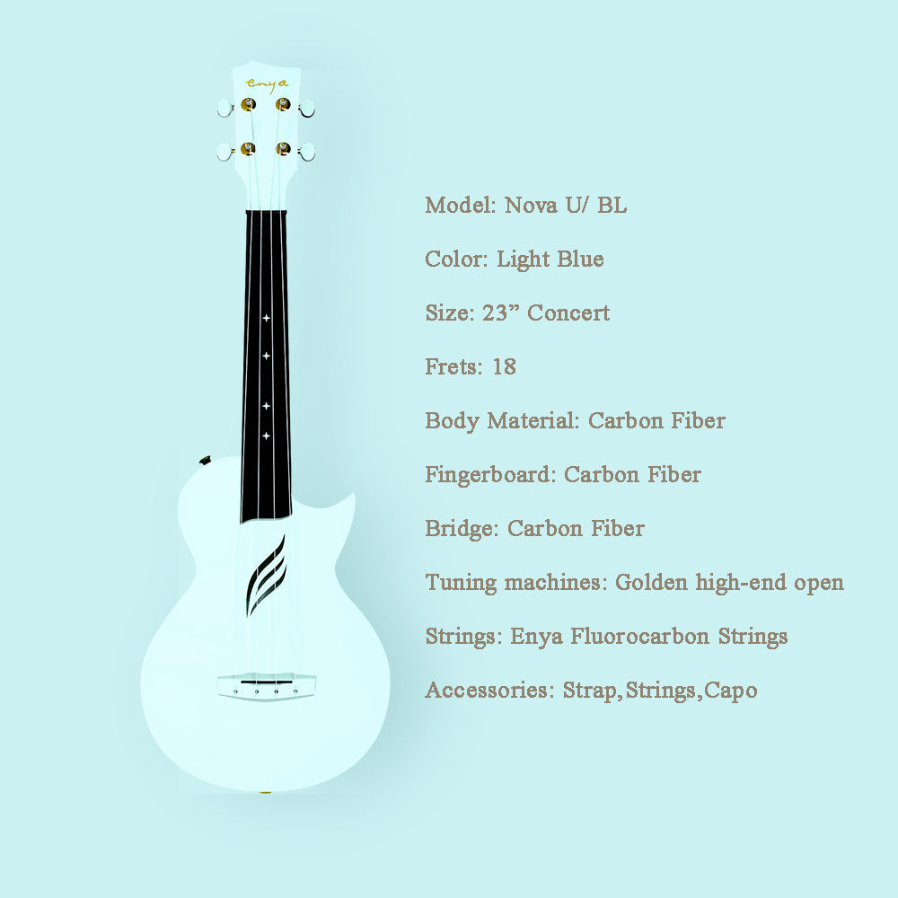 ENYA NOVA U Carbon Ukulele (Blue)