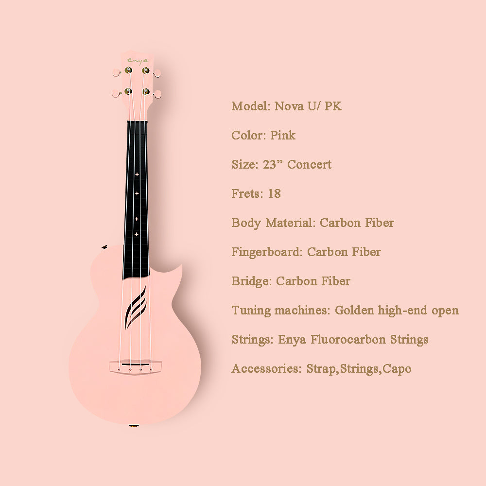 ENYA NOVA U Carbon Ukulele (Pink)