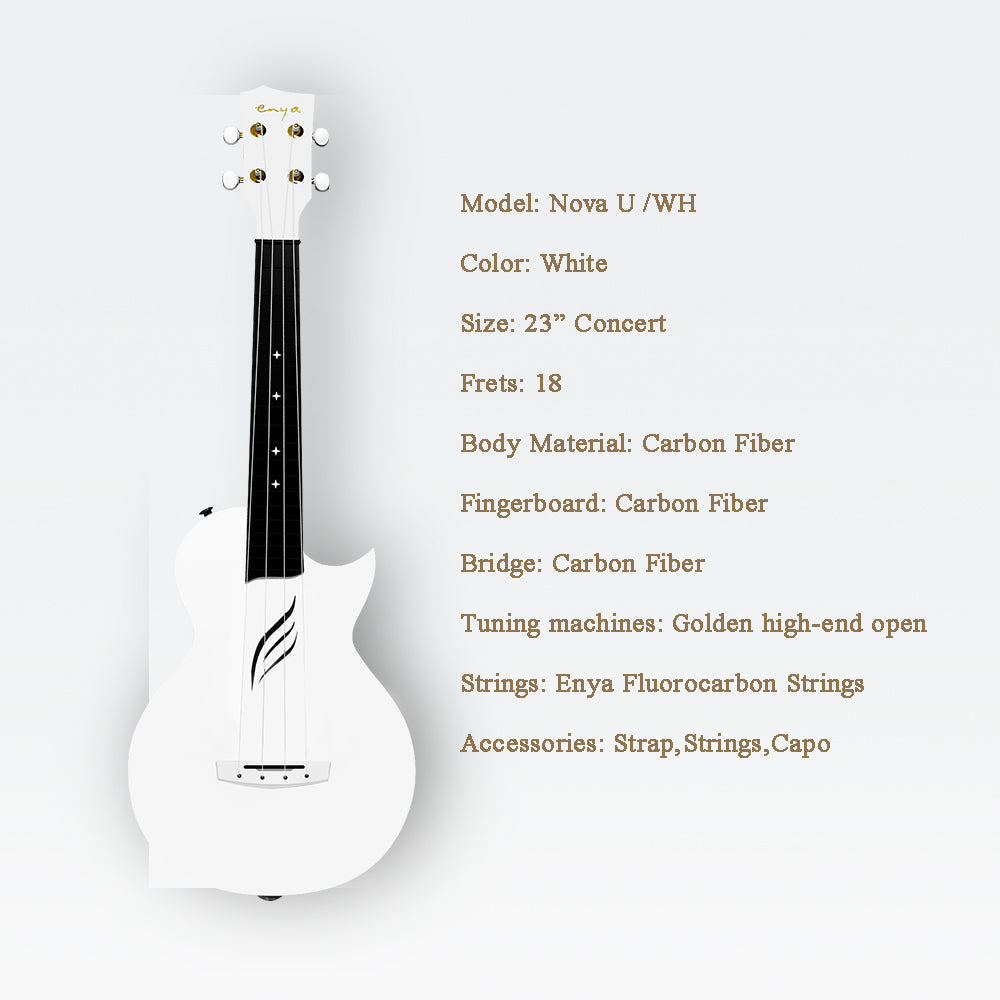 ENYA NOVA U Carbon Ukulele (White)