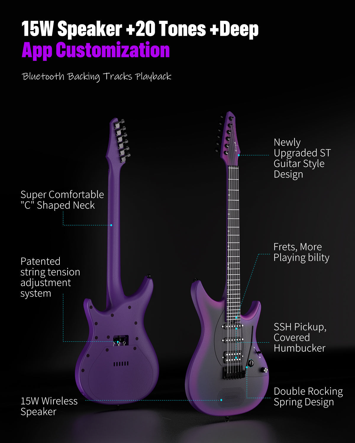 ENYA Inspire Smart Electric Guitar (Royal Purple)