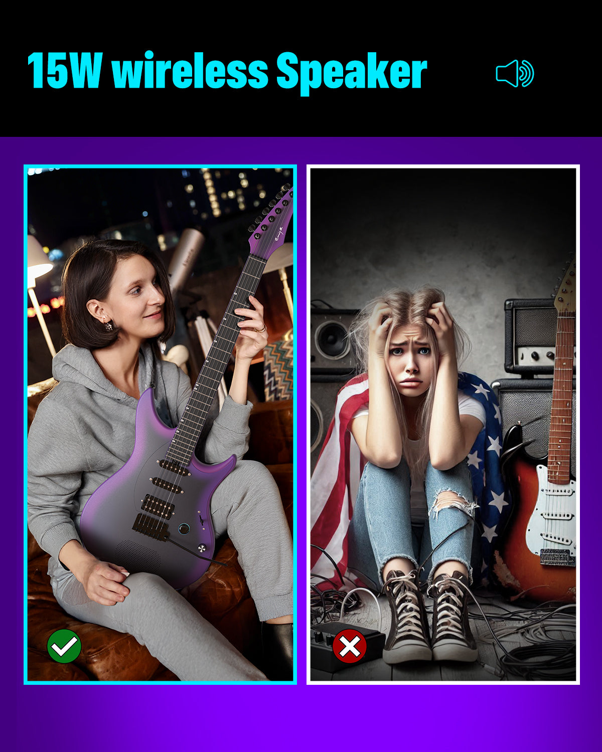 ENYA Inspire Smart Electric Guitar (Royal Purple)
