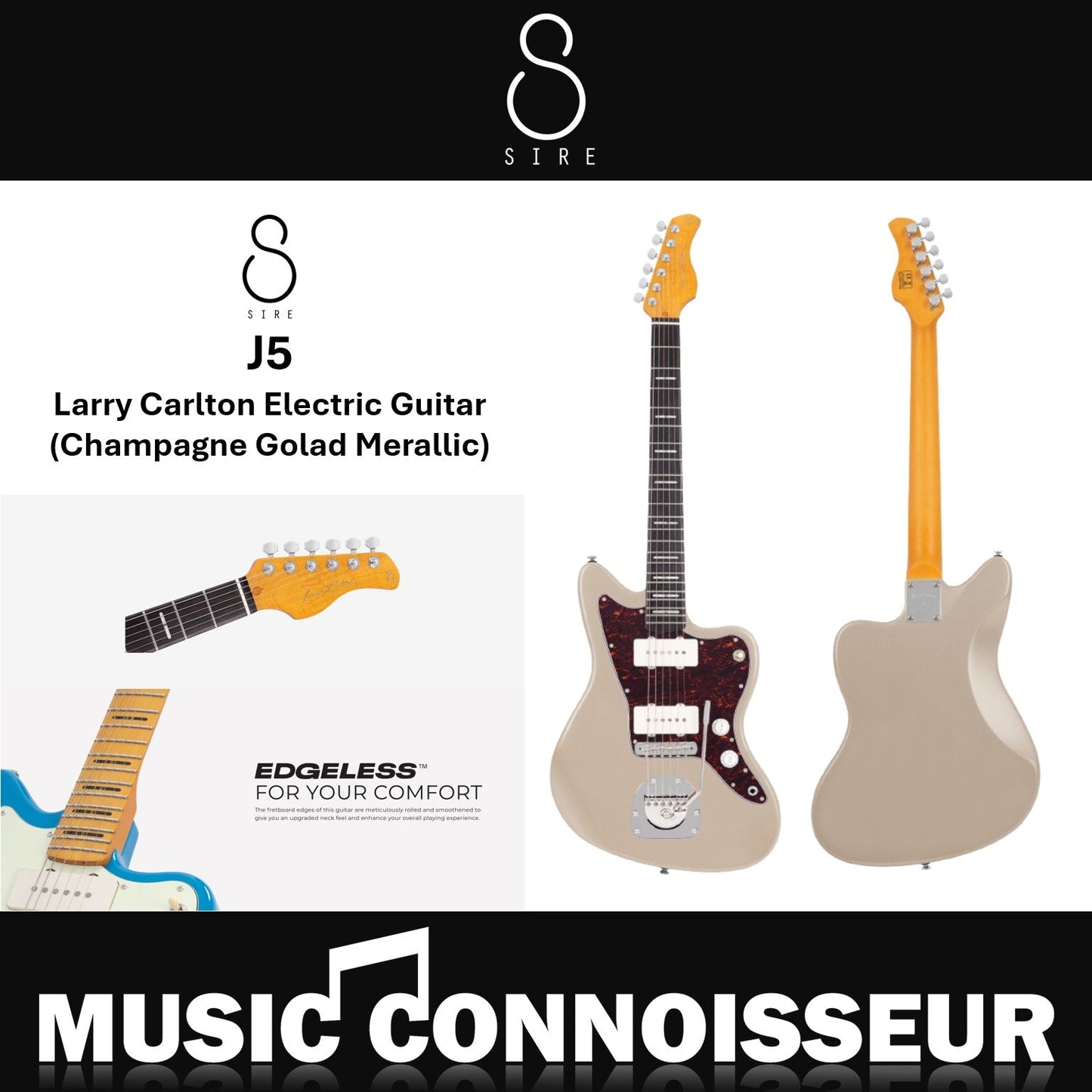 Sire Larry Carlton J5 Electric Guitar (Champagne Gold Metallic)