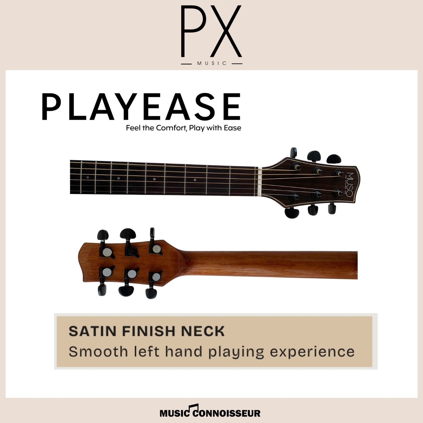 PX Virtuoso 40" Acoustic Guitar w/ Pickup (Walnut)
