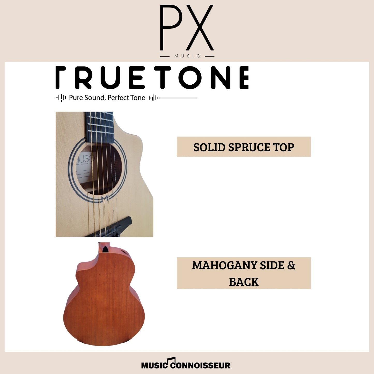 PX Allegro 40" Acoustic Guitar w/ Pickup (Sunburst)