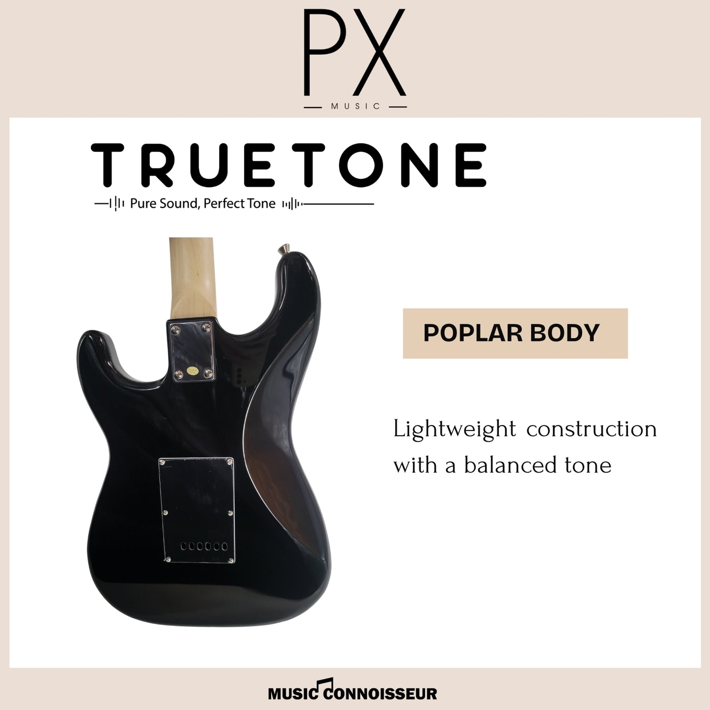 PX Allegro S-Style Electric Guitar (Black)