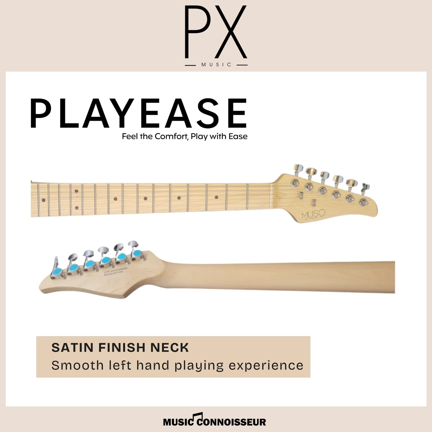 PX Allegro S-Style Electric Guitar (Black)