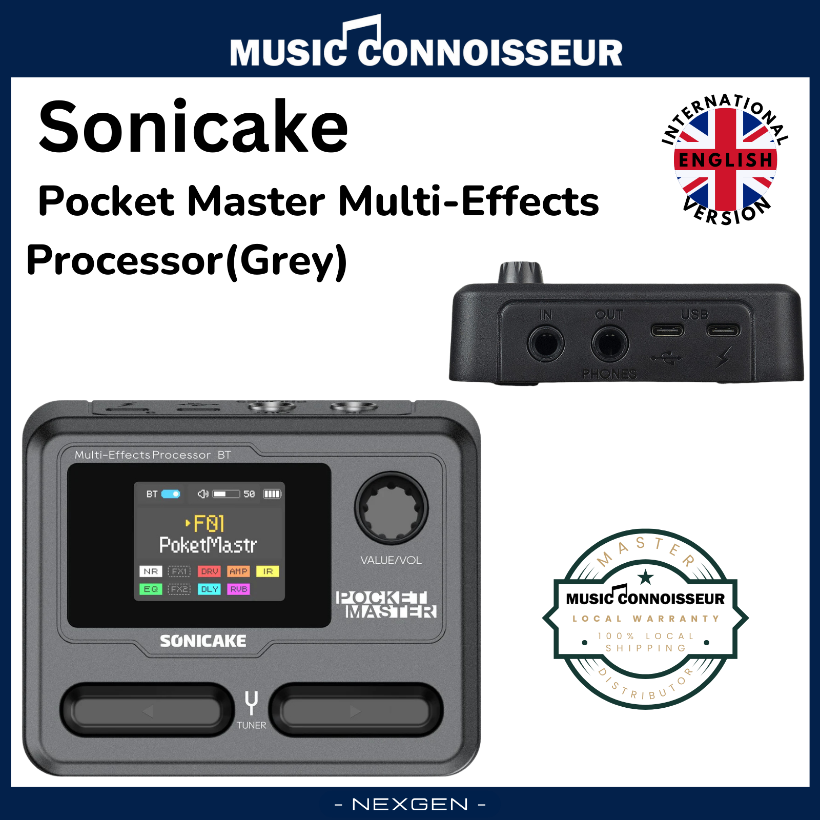 Sonicake Pocket Master Multi-Effects Processor (Grey) – Music