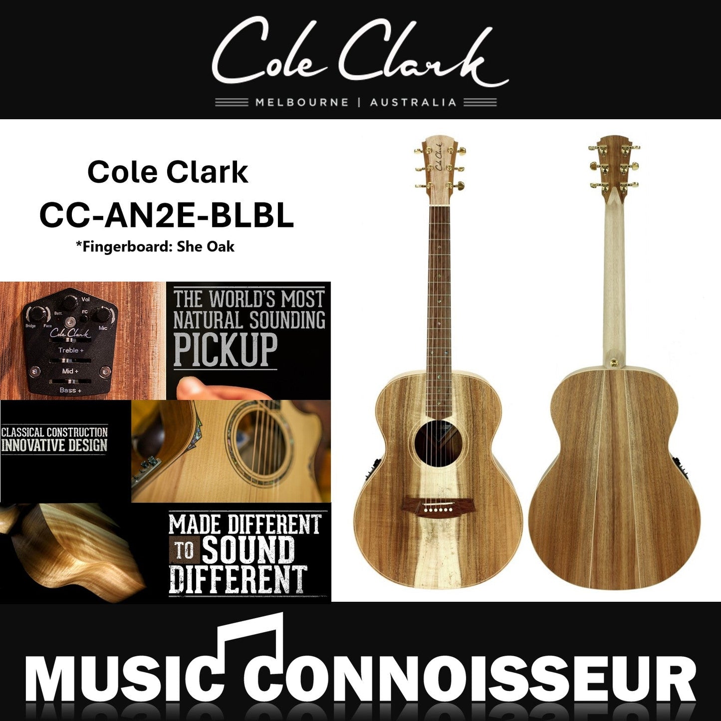 Cole Clark Acoustic Guitar CC-AN2E-BLBL