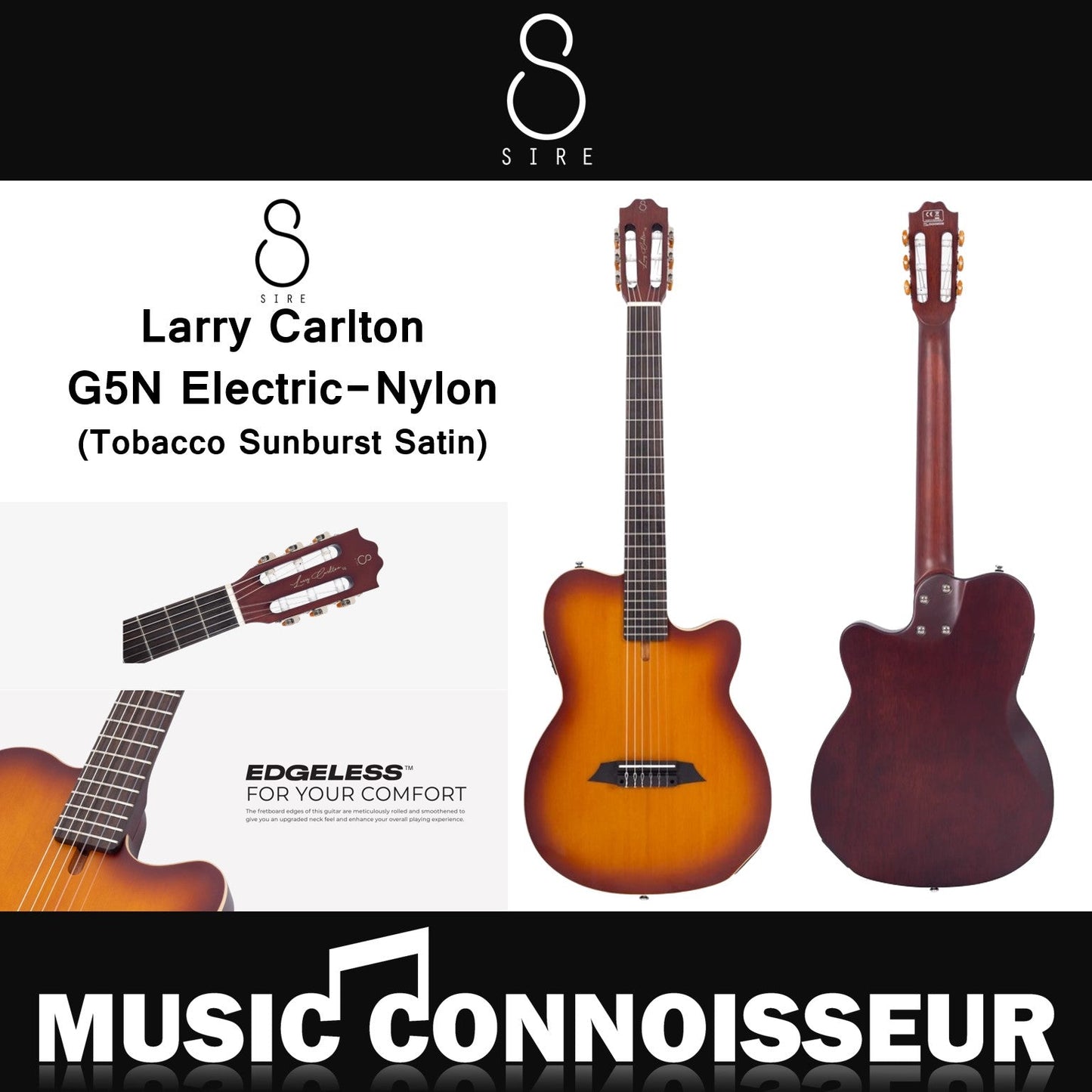 Sire Larry Carlton G5N Electric Guitar (Tobacco Sunburst Satin)