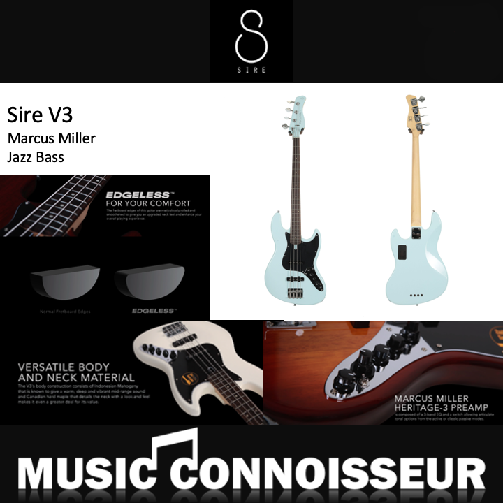 Sire Marcus Miller V3 4 Strings Bass (2nd Gen - Sonic Blue)