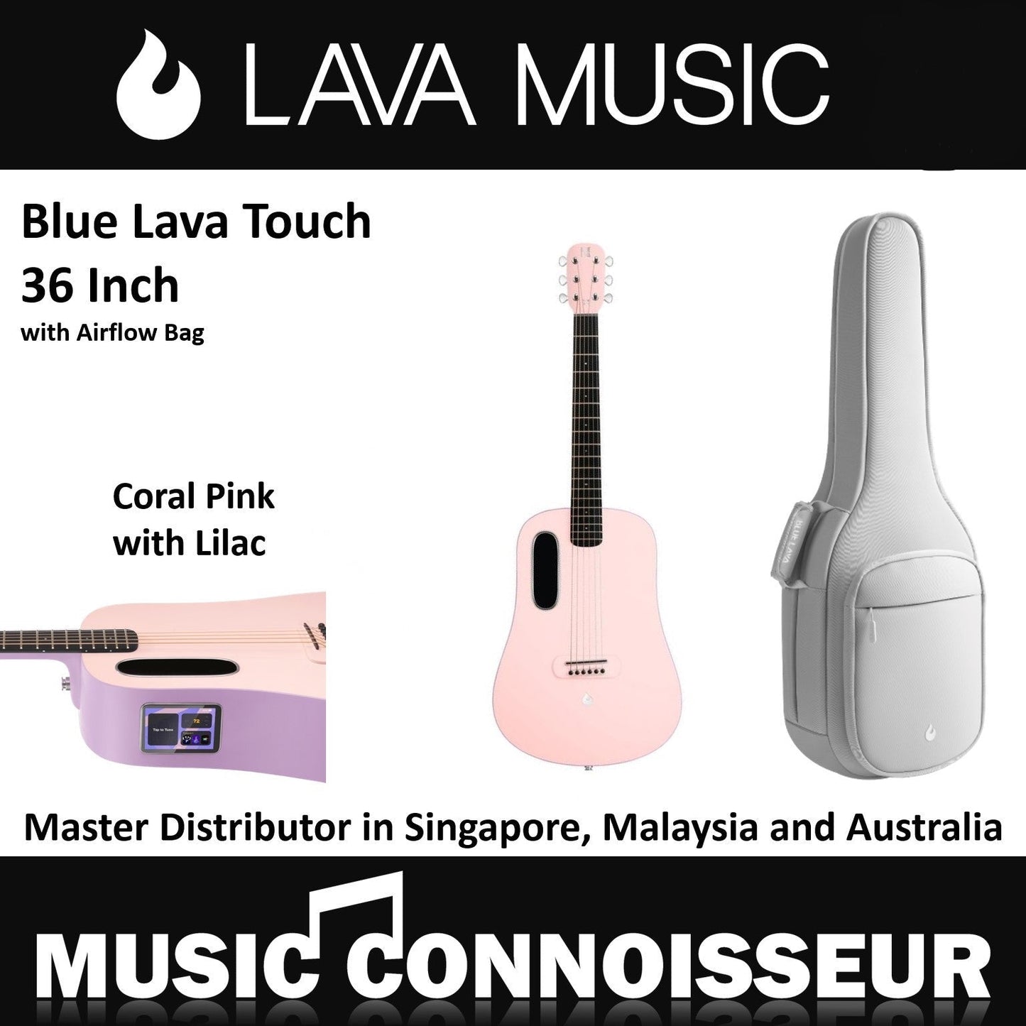 Blue Lava 36" Smart Guitar(Coral Pink with Lilac)