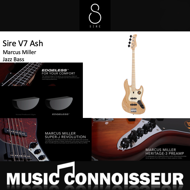 Sire Marcus Miller V7 Ash 4 Strings Bass (2nd Gen - Natural)