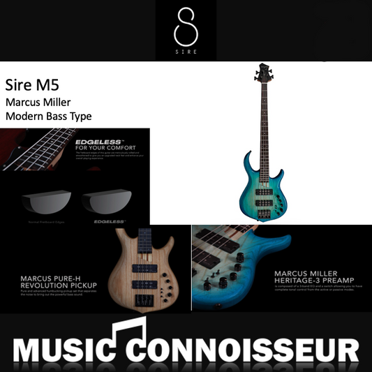 Sire Marcus Miller M5 Ash 4 Strings Bass (2nd Gen - Transparent Blue - Satin)
