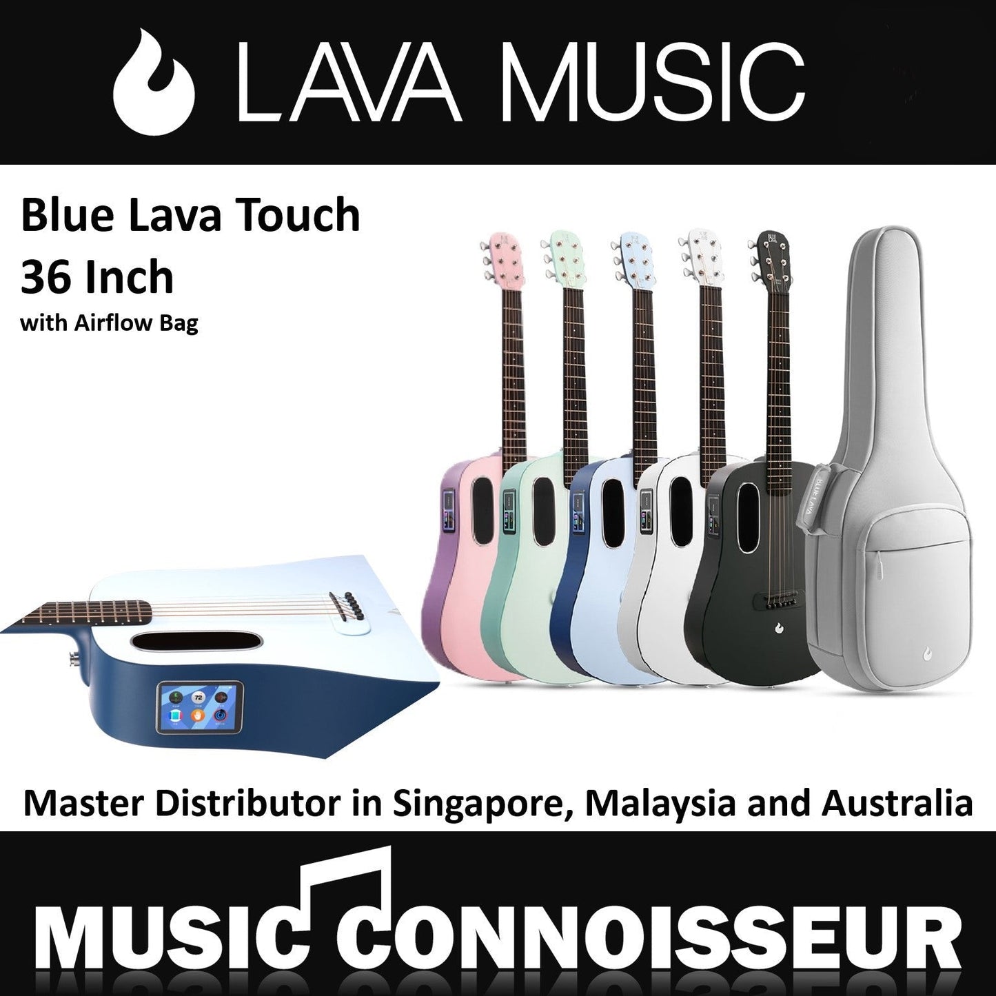 Blue Lava 36" Smart Guitar(Ice Blue with Deep Sea Blue)
