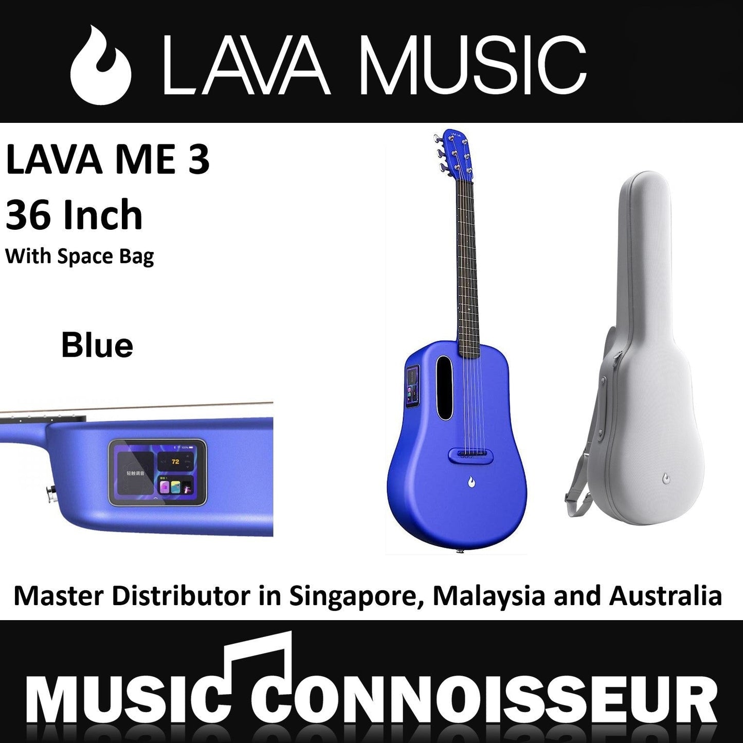 Lava Me 3 36" Smart Carbon Composite Guitar(Blue)