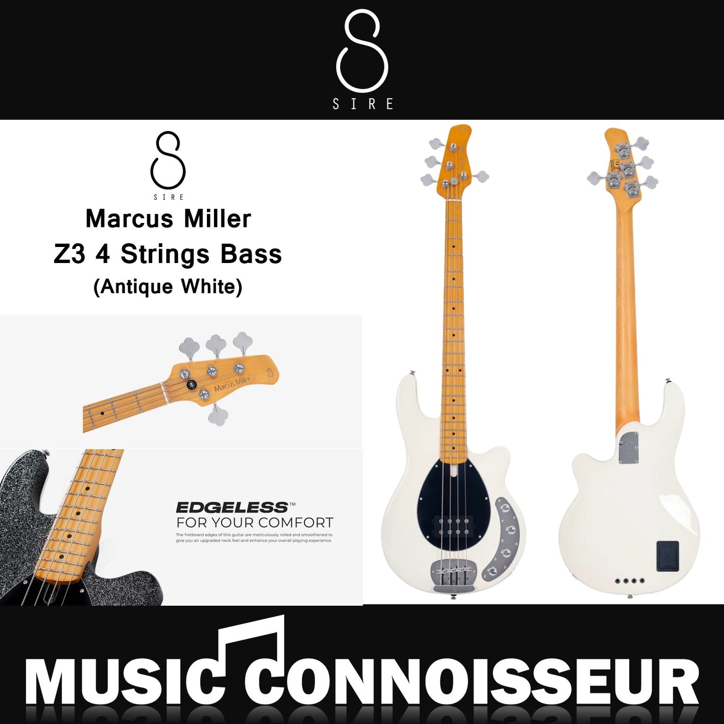 Sire Marcus Miller Z3 4 Strings Bass (Antique White)