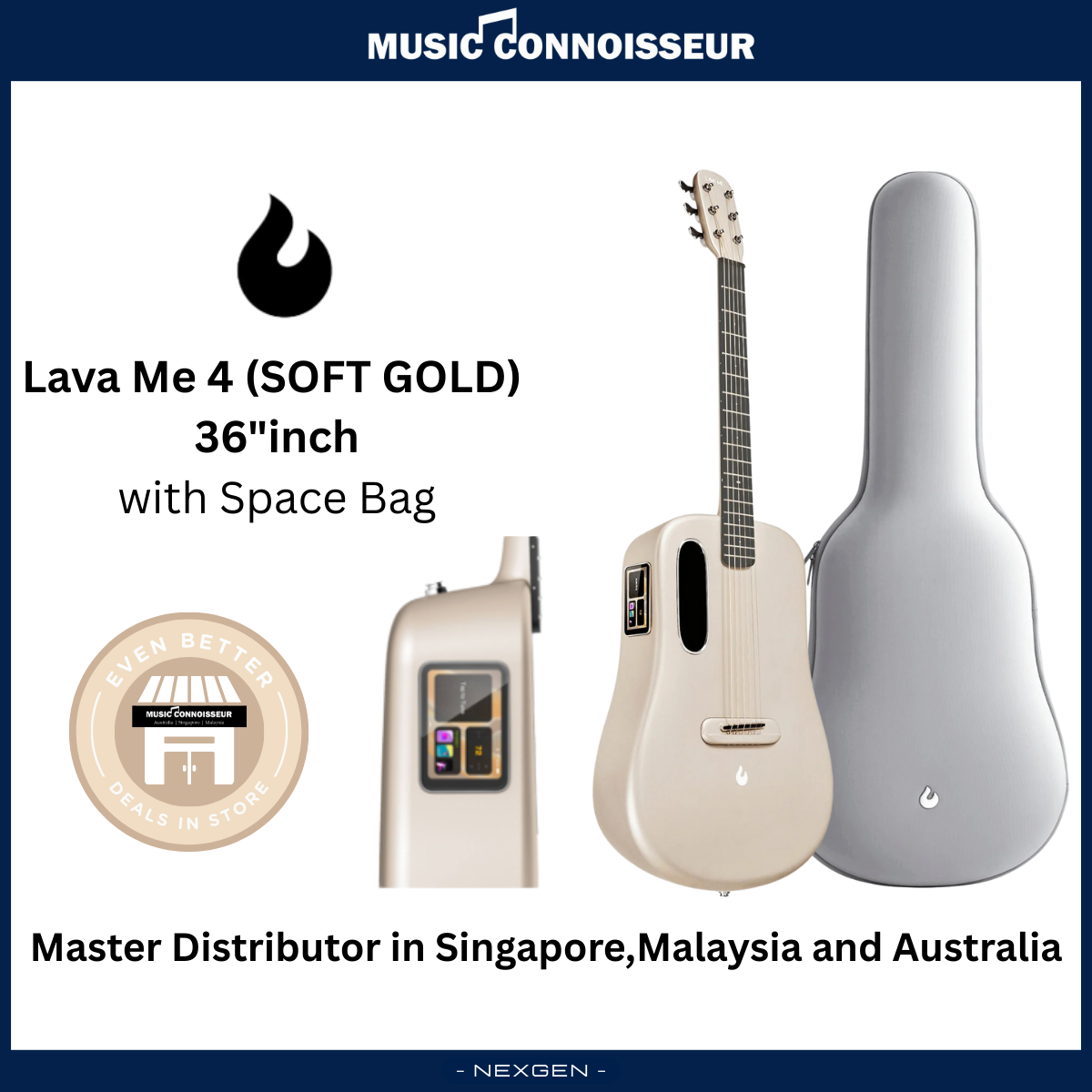 LAVA ME 4 Carbon 36" with Space Bag (Soft Gold)
