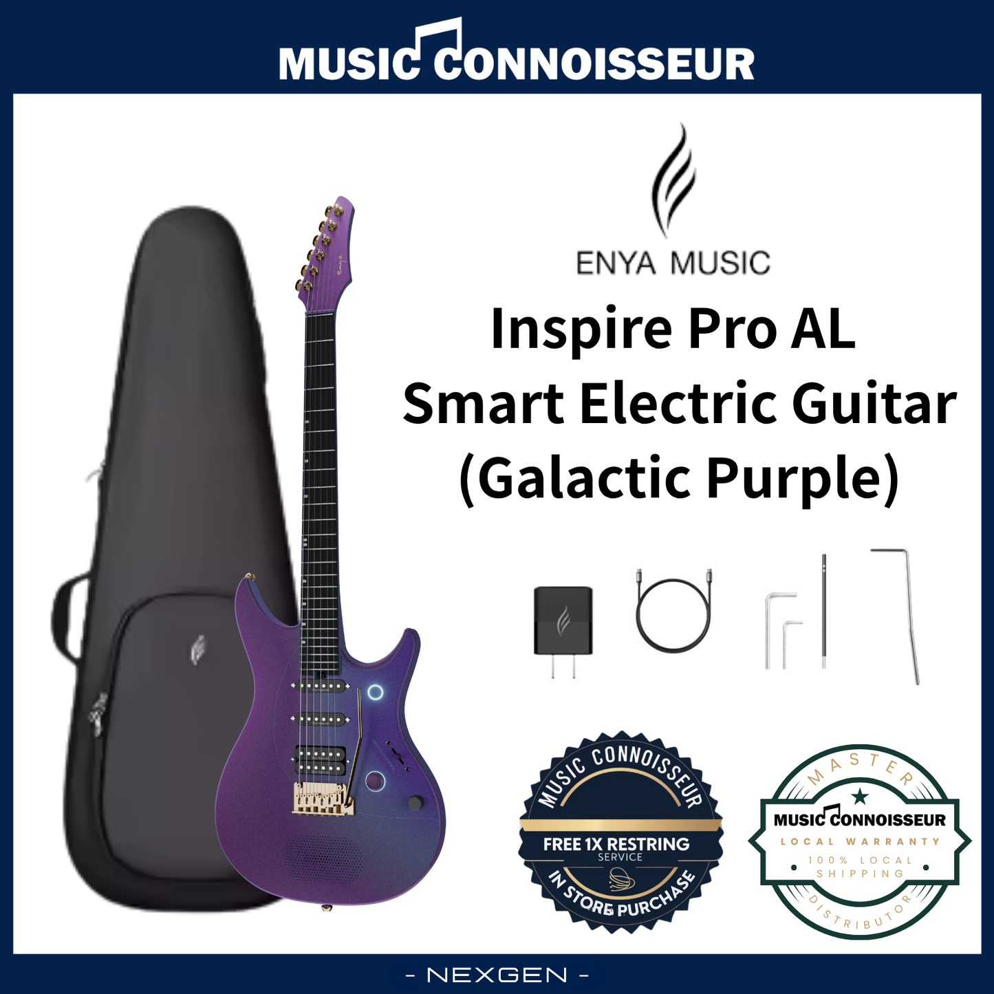ENYA Inspire Pro AL Smart Electric Guitar (Galactic Purple)