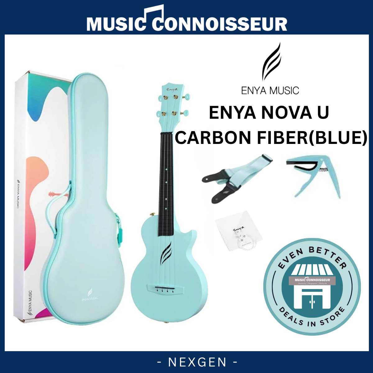 ENYA NOVA U Carbon Ukulele (Blue)