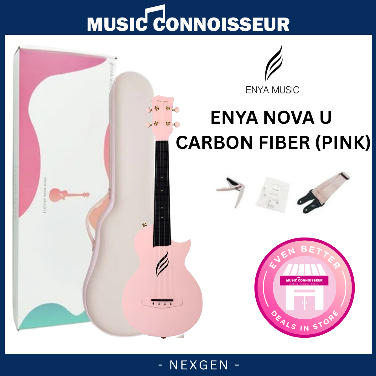 ENYA NOVA U Carbon Ukulele (Pink)
