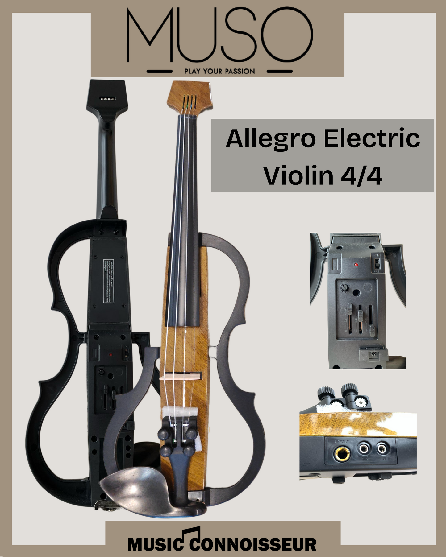 MUSO Allegro 4/4 Electric Violin (Natural)