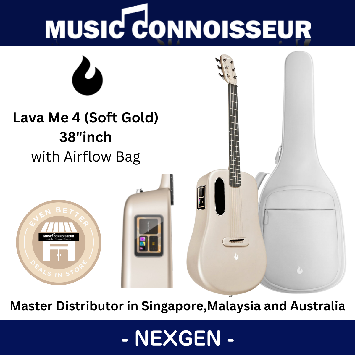 LAVA ME 4 Carbon 38" with Airflow Bag (Soft Gold)
