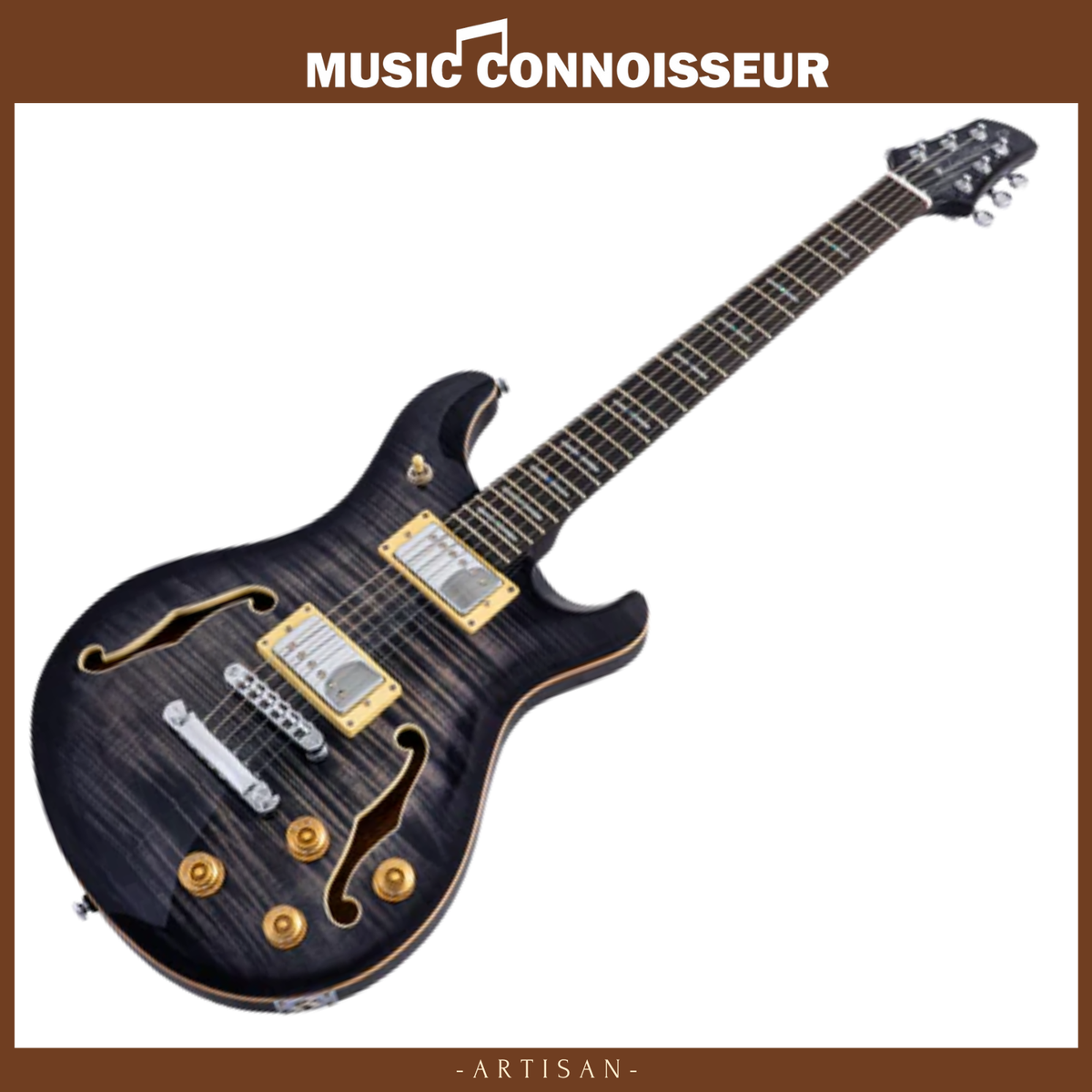 Sire Larry Carlton Q7 Hollow Electric Guitar (Transparent Black)