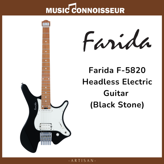 Farida F-5820 Headless Electric Guitar (Black Stone)