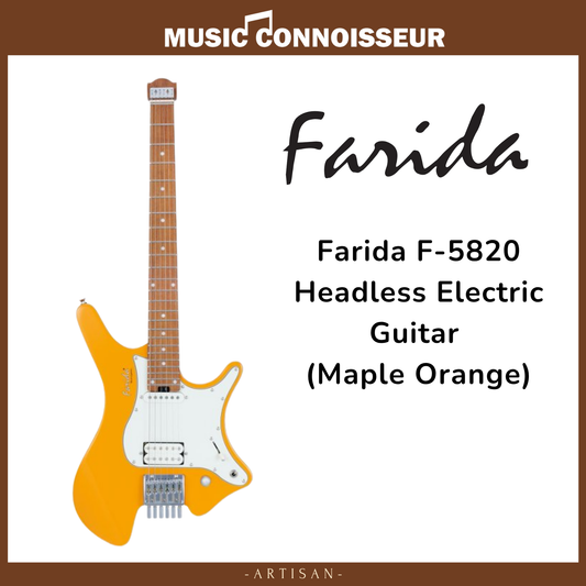 Farida F-5820 Headless Electric Guitar (Maple Orange)