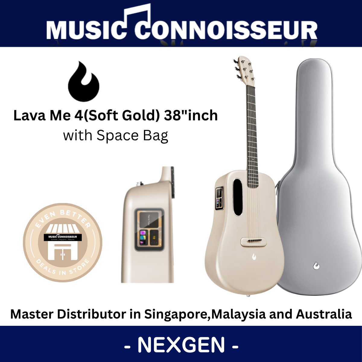 LAVA ME 4 Carbon 38" with Space Bag (Soft Gold)