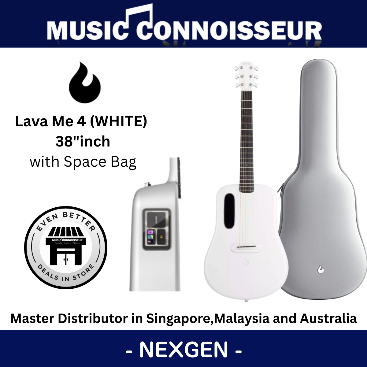 LAVA ME 4 Carbon 38" with Space Bag (White)