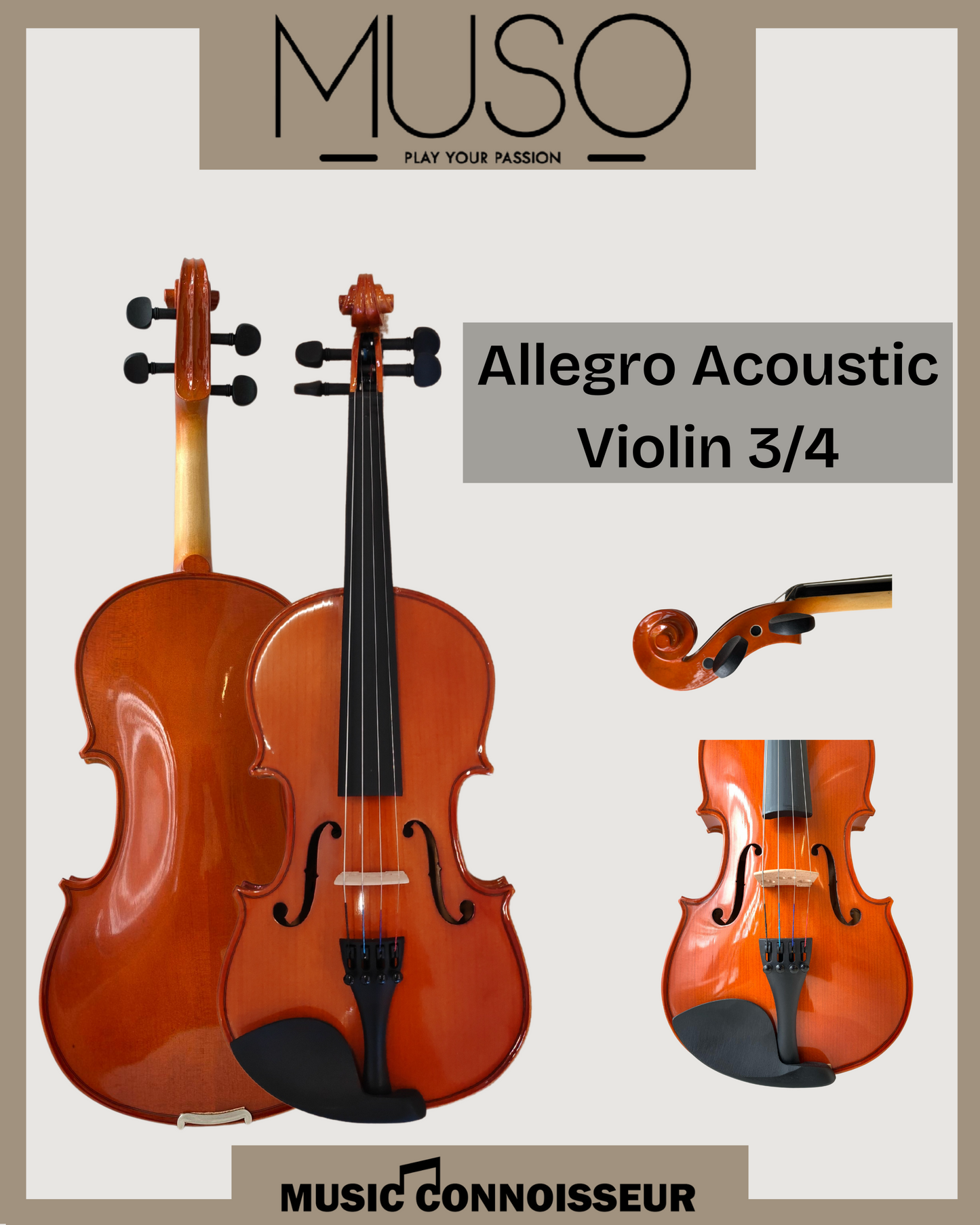 MUSO Allegro 3/4 Acoustic Violin